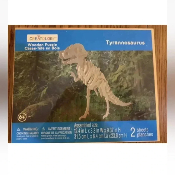 Creatology Wooden 3D Puzzle Tyrannosaurus & Horse Lot of 2 NEW Dinosaurs Animal - Picture 2 of 4